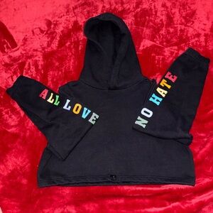 Forever 21 Cropped Black Hoodie